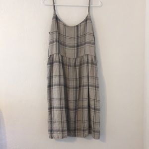 Simply Grey Life Elena Plaid Linen Tank Dress
